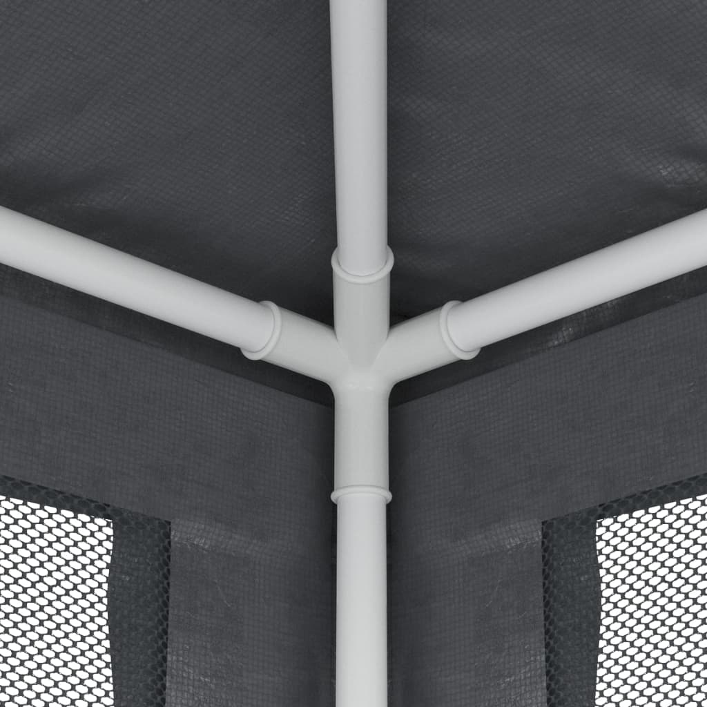 vidaXL Carpa para fiestas 4 paredes malla HDPE gris antracita 2,5x2,5m - 6