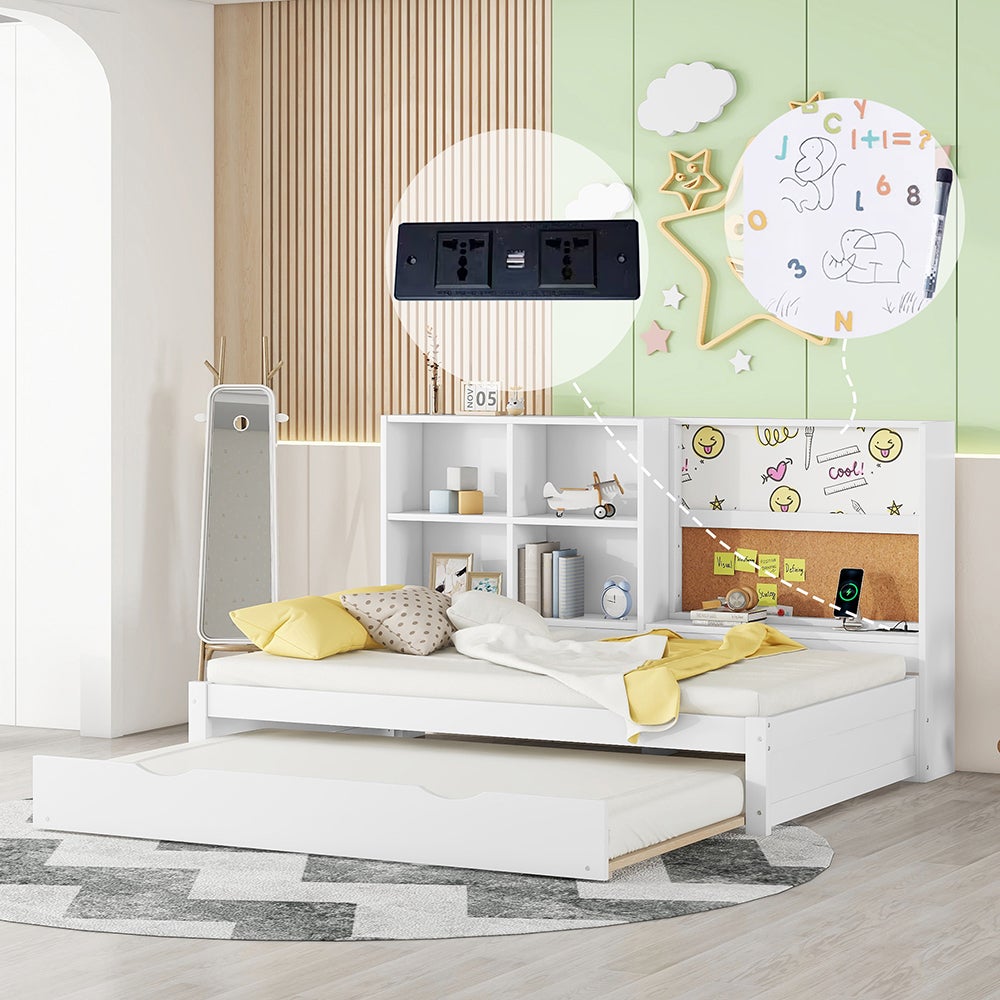 Canapé lit 90x200 cm avec lit extensible prise de charge usb ...