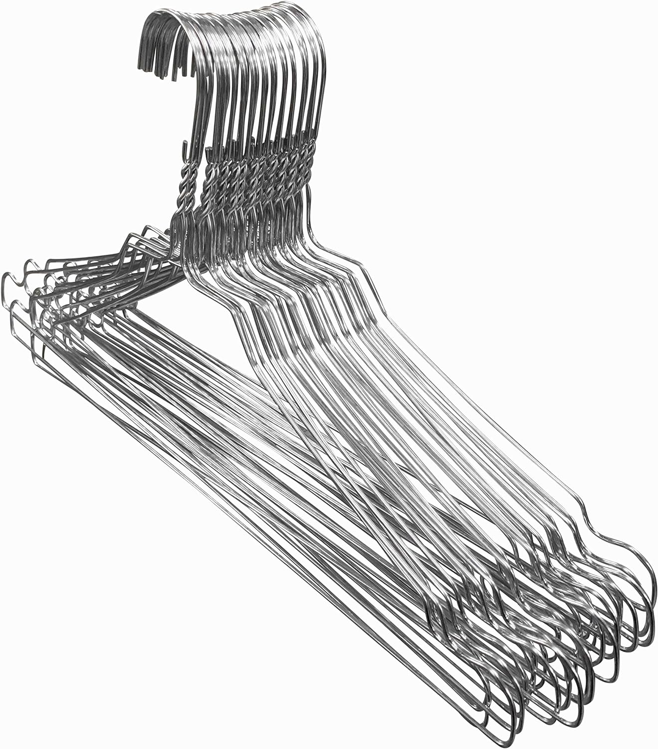 Kiroplast 100 Grucce Lavanderia Metallo Stireria Appendini per Camicie Magliette T Shirt Stampelle Ferro Zincato T-Shirt 40 cm - 2