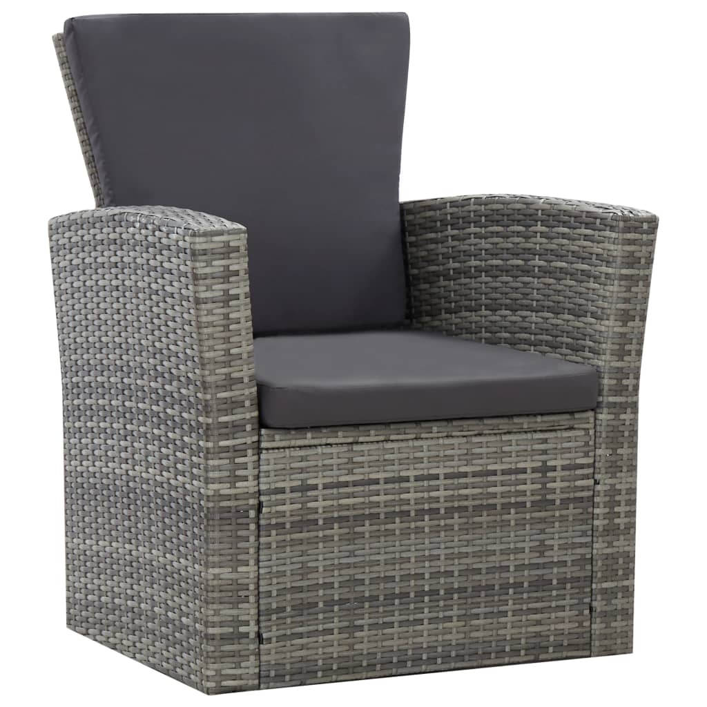 Salon bas de jardin en Rattan synthétique Gris 4 personnes - 2
