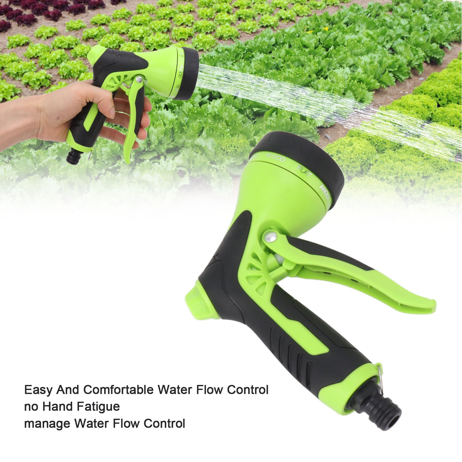 Buse de pulvérisation d'eau pour tuyau d'arrosage, 9 modes, antidérapante, pour arroser les plantes, laver la pelouse, les voitures et l'extérieur - 4