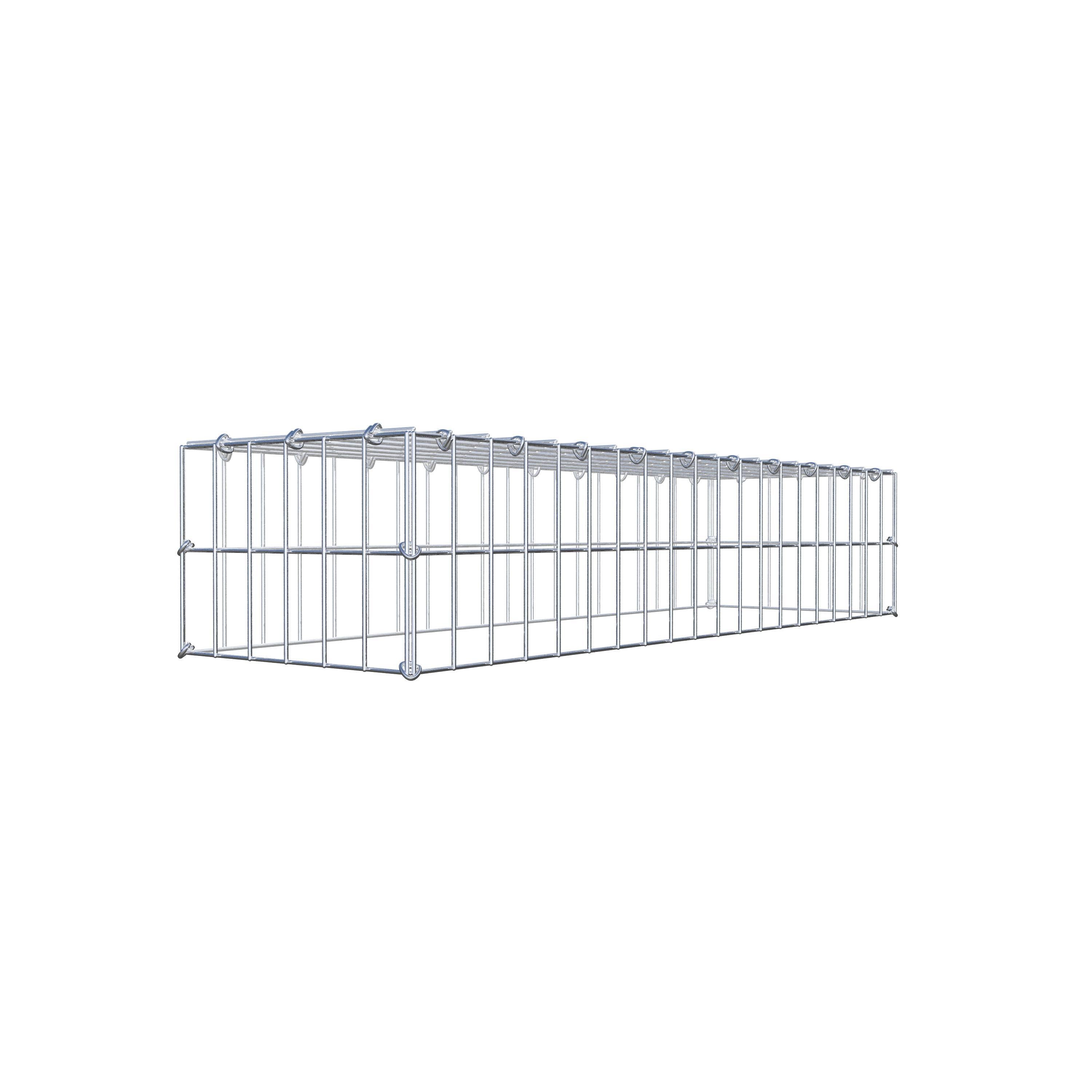 Gavión para apilar en acero galvanizado 100x20x30cm (LxAxP), malla 5 x 10cm, Anillo en C, sin rejilla inferior - 6