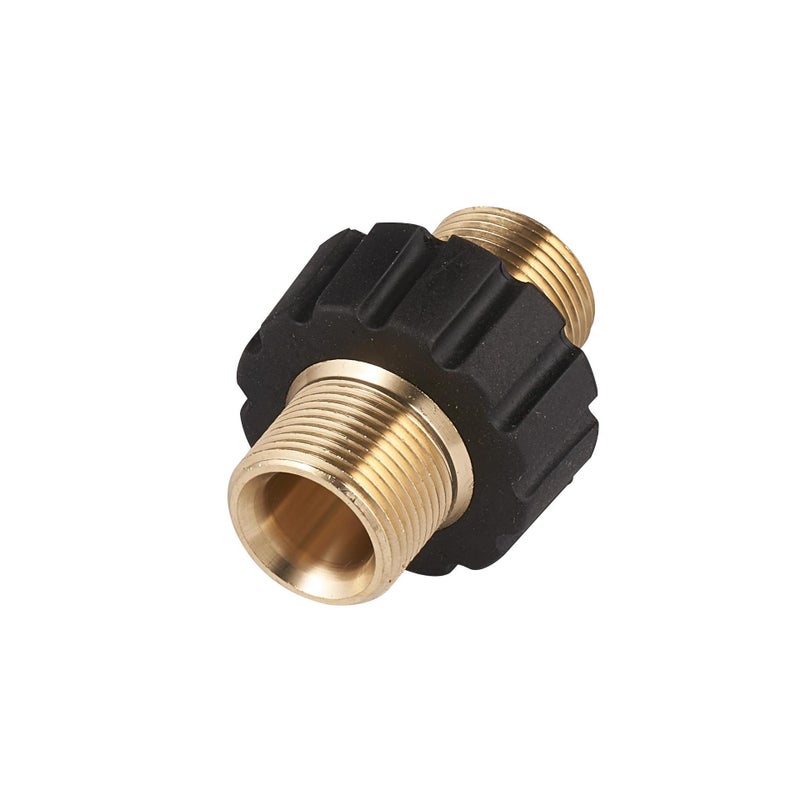 Adapter do myjki ciśnieniowej M22 męski na M22 męski, szybkozłączka, mosiężny gwint wewnętrzny, przyłącze węża 14 mm