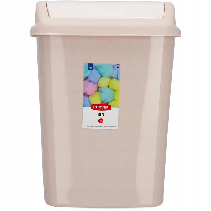 CURVER KOSZ NA ŚMIECI UCHYLNY 10 L BEŻOWY