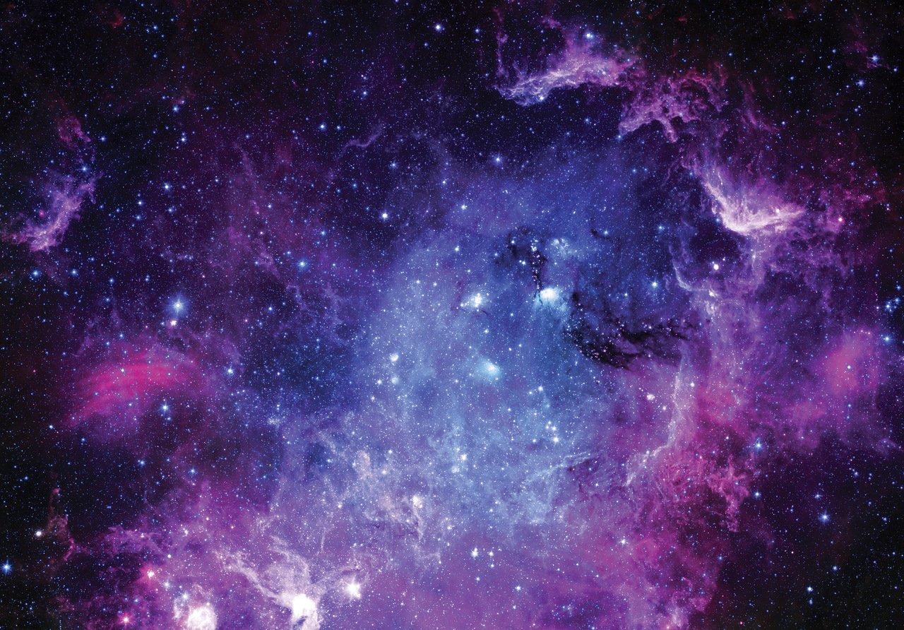 Papel pintado fotografia panorámica niños cosmos estrellas galaxia 254x184 cm - incluye cola – moderno niños papel no tejido