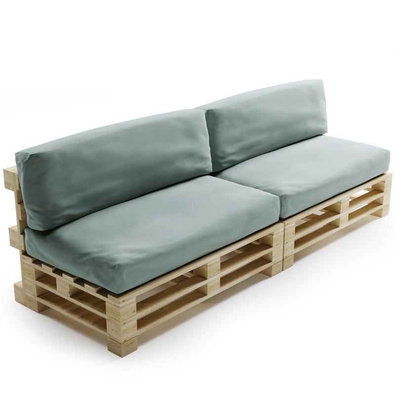 Coussins Palette Déhoussable Imperméable LOT x2 BANANAIR 120x80cm/120x40cm Beige - 7