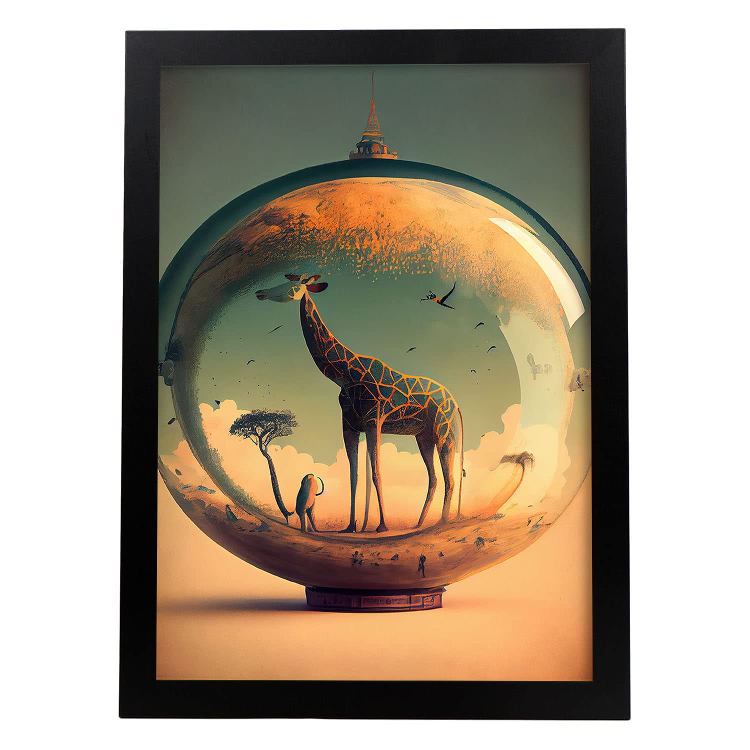 Nacnic poster sabana en estilo surrealismo cinematográfico ilustraciones y grabados de historieta abstracta y artística para a3 marco negro