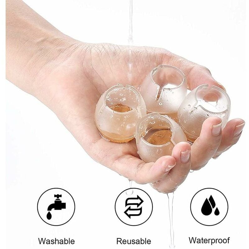 Lot de 32 protège-pieds de chaise avec patins en feutre et silicone pour protéger les sols des rayures et du bruit. - 4