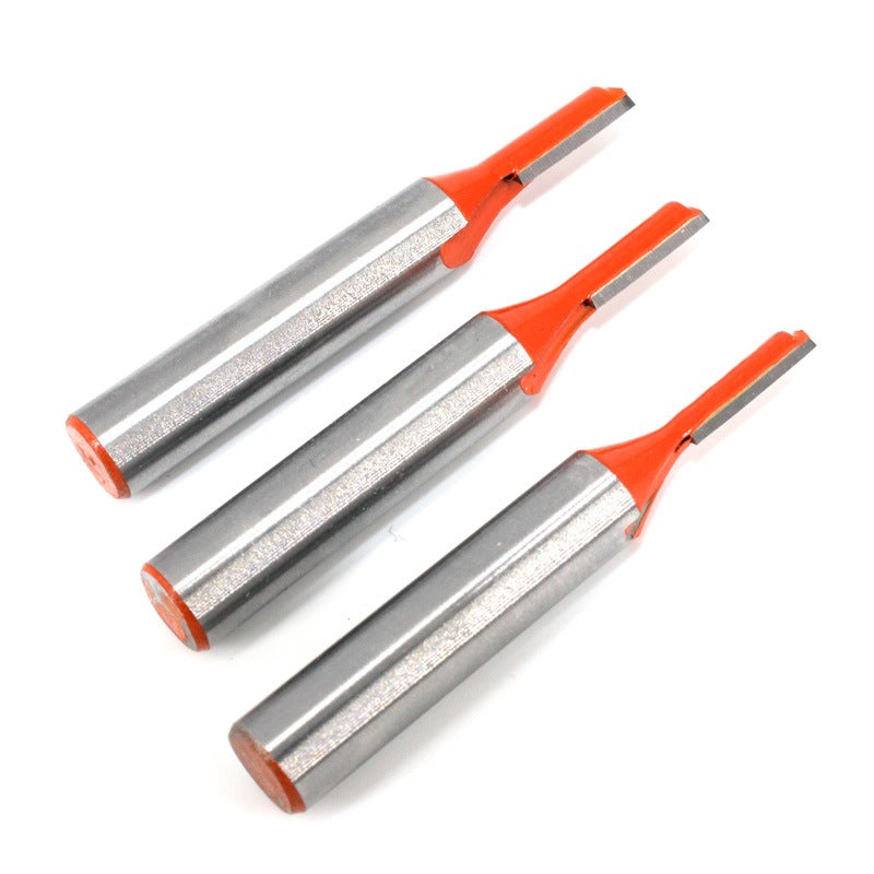 Zestaw 3-częściowych frezów prostych 8 mm, frezy z węglika wolframu, frez prosty jednoostrzowy, frez do obróbki drewna – 3 mm/4 mm/5 mm