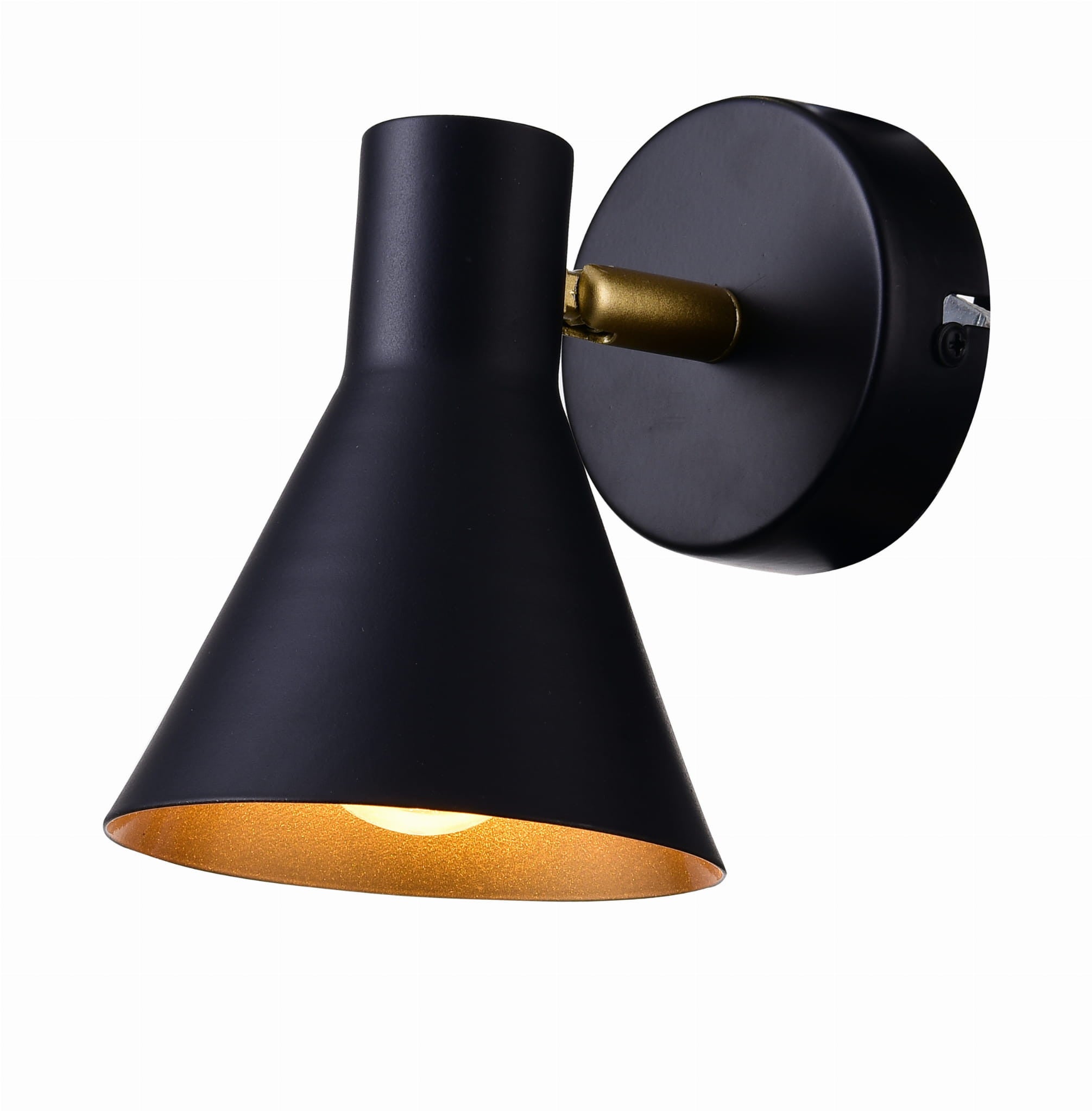 Kinkiet ścienny Less czarny-mosiądz-złoty 1xE14x40W wym: 14 x 13 x 10 cm metal IP20 Candellux
