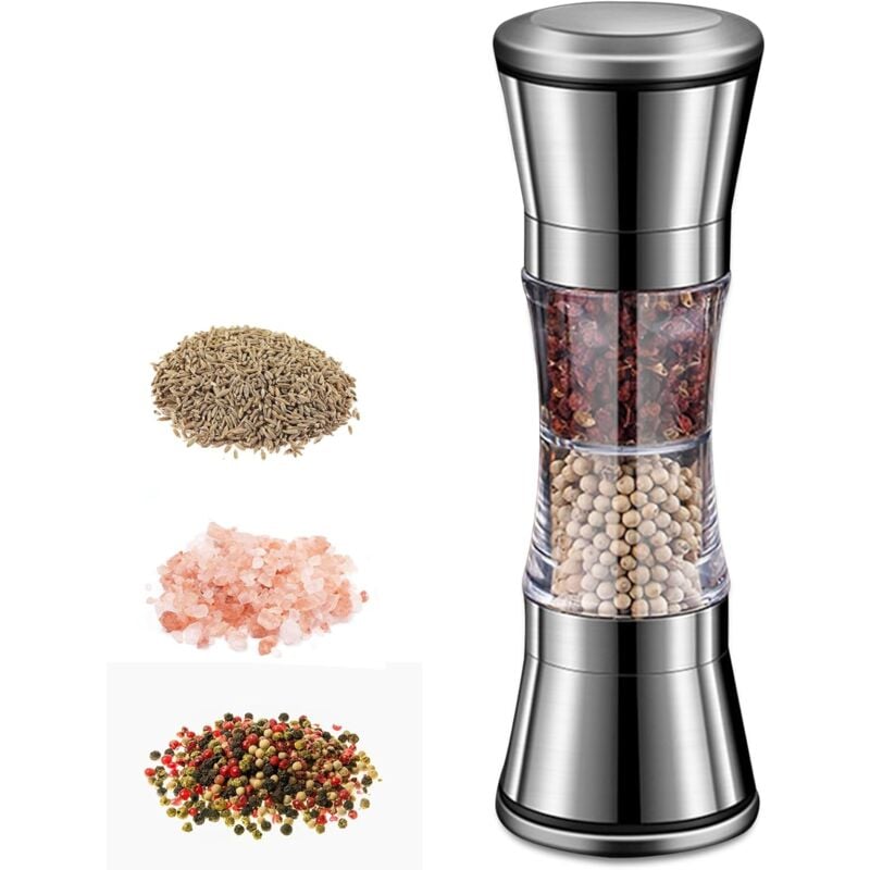 Młynek do soli i pieprzu ze stali nierdzewnej z ceramicznym młynkiem, odpowiedni do mielenia grubej soli, pieprzu tsechuan i innych przypraw