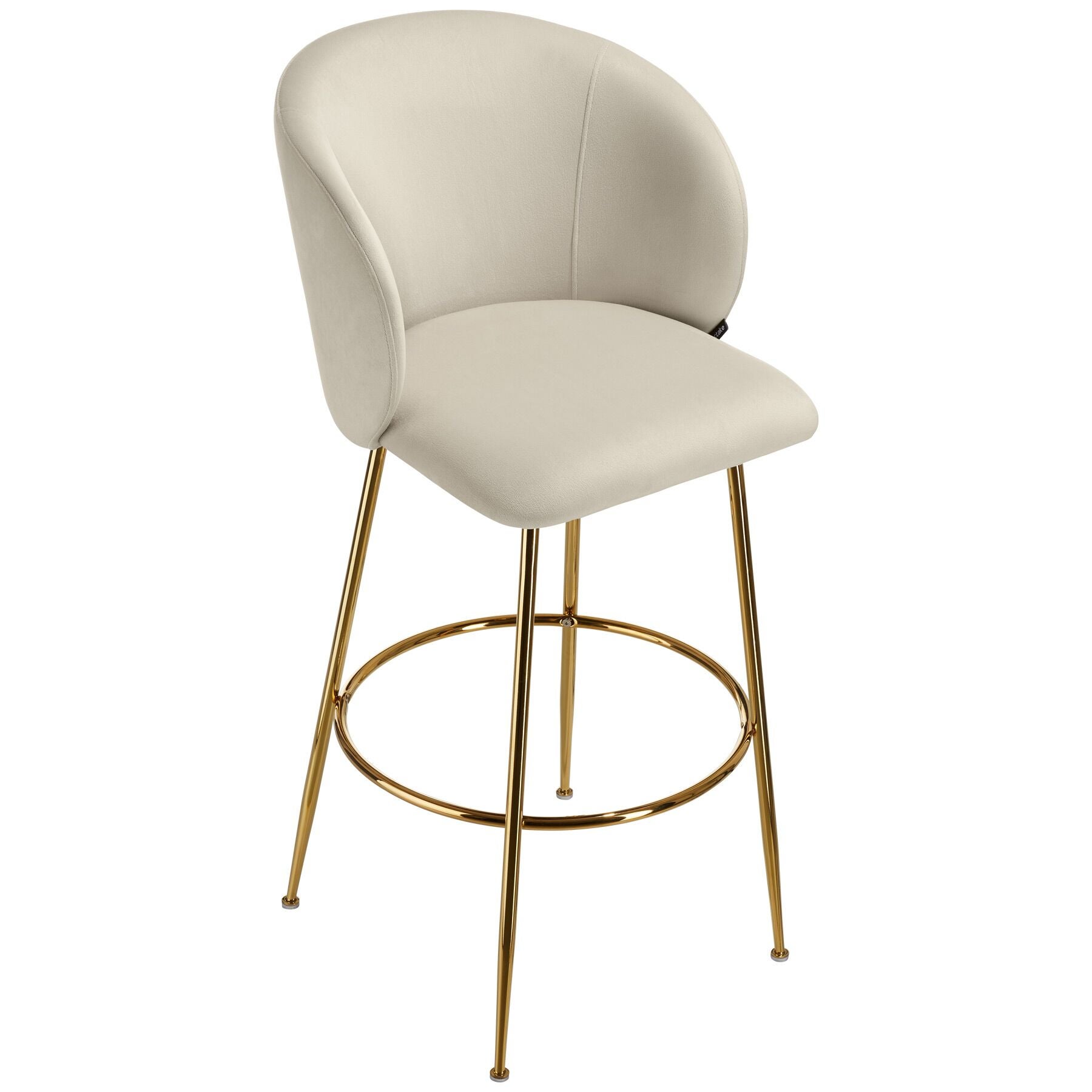 Taburete alto LUANA con respaldo y aterciopelado - 8