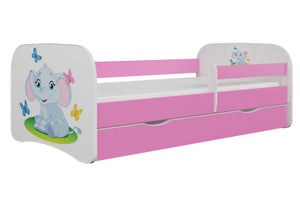 Lit Cabane Maison Enfant 70x140 Cm En Pin - Avec Matelas, 2 Tiroirs, Sommier à Lattes - Style Montessori