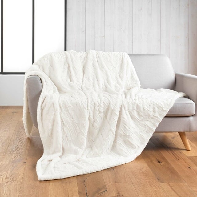 Plaid Flanelle Uni Arya 180x220cm Naturel | Leroy Merlin