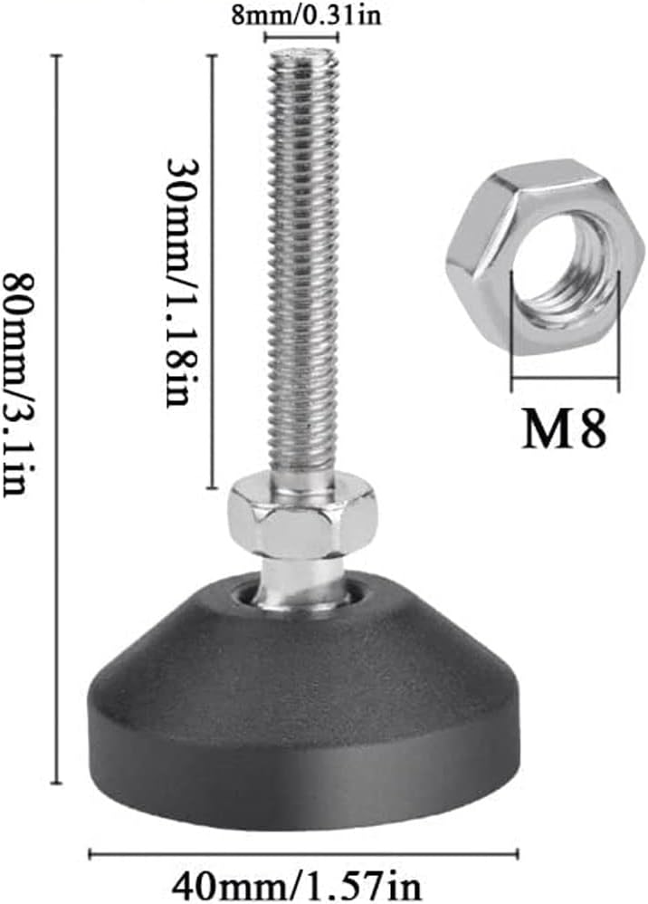 Uni-Fine Shop Piedino Regolabile, M8 X 100 Mm, 40mm - Foto 10