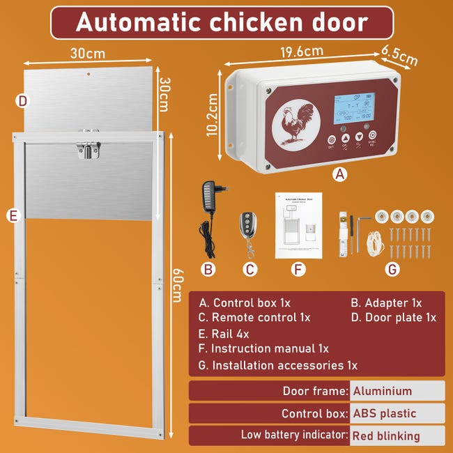 Porte Automatique Poulailler, Porte de Poulailler Automatique Etanche Porte Automatique Poulailler, Porte de Poulailler Automatique Etanche