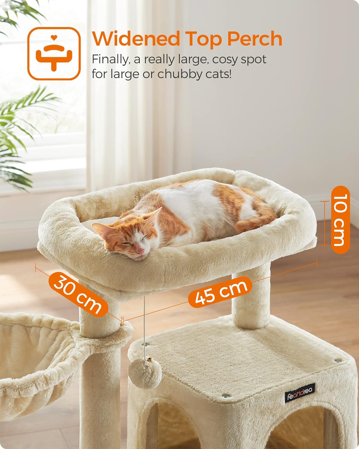 Arbre À Chat, Tour De Jeux, Grand Plate-forme, Beige - 4