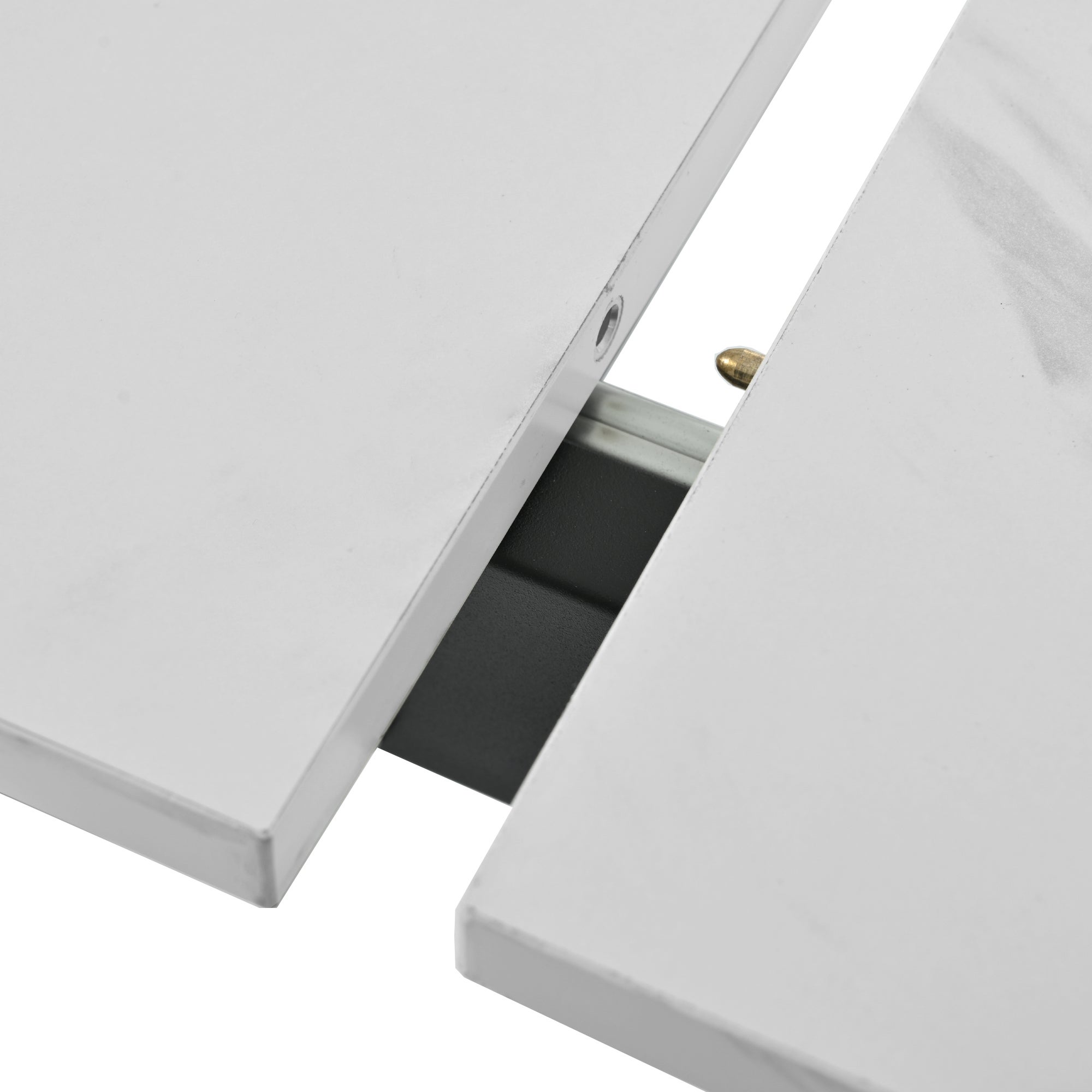 Tavolo da pranzo allungabile da 4 a 8 coperti in MDF e metallo - Bianco e nero - 8