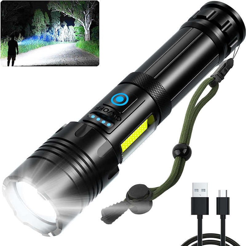 Lampe Torche LED Ultra Puissante, 10000 Lumens Lampe de Poche ...