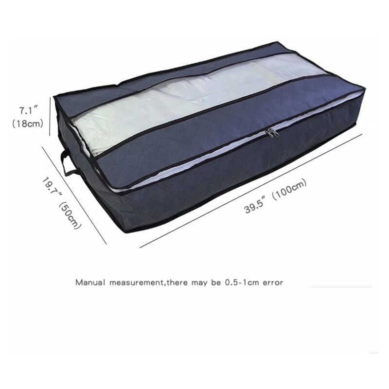 Contenitore Sottopiano Jumbo 100x43x18 Cm: Scatola Pieghevole Con 3 Aperture E Maniglie, Grigio Chiaro