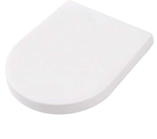 Abattant WC universel Fermeture amortie Abattant WC avec crochet rapide, montage rapide en plastique antibactérien blanc, en forme de D（35.5cm×45cm)