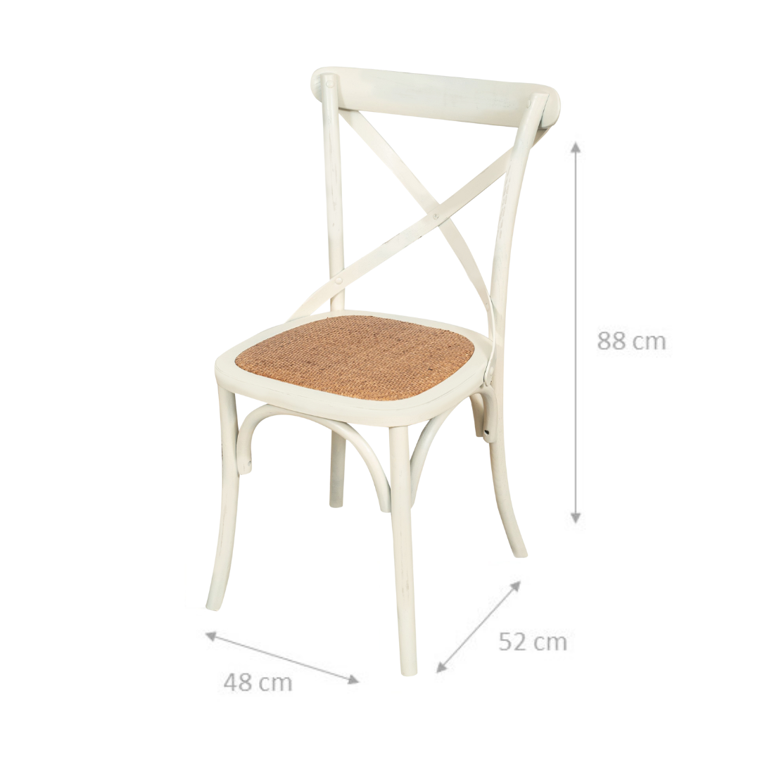 BISCOTTINI Sedia Sala da Pranzo con Braccioli in Legno di Frassino 89x50x43cm- Sedia da Soggiorno con Seduta in Paglia di Vienna - Sedia Cross Bistrot | Leroy Merlin