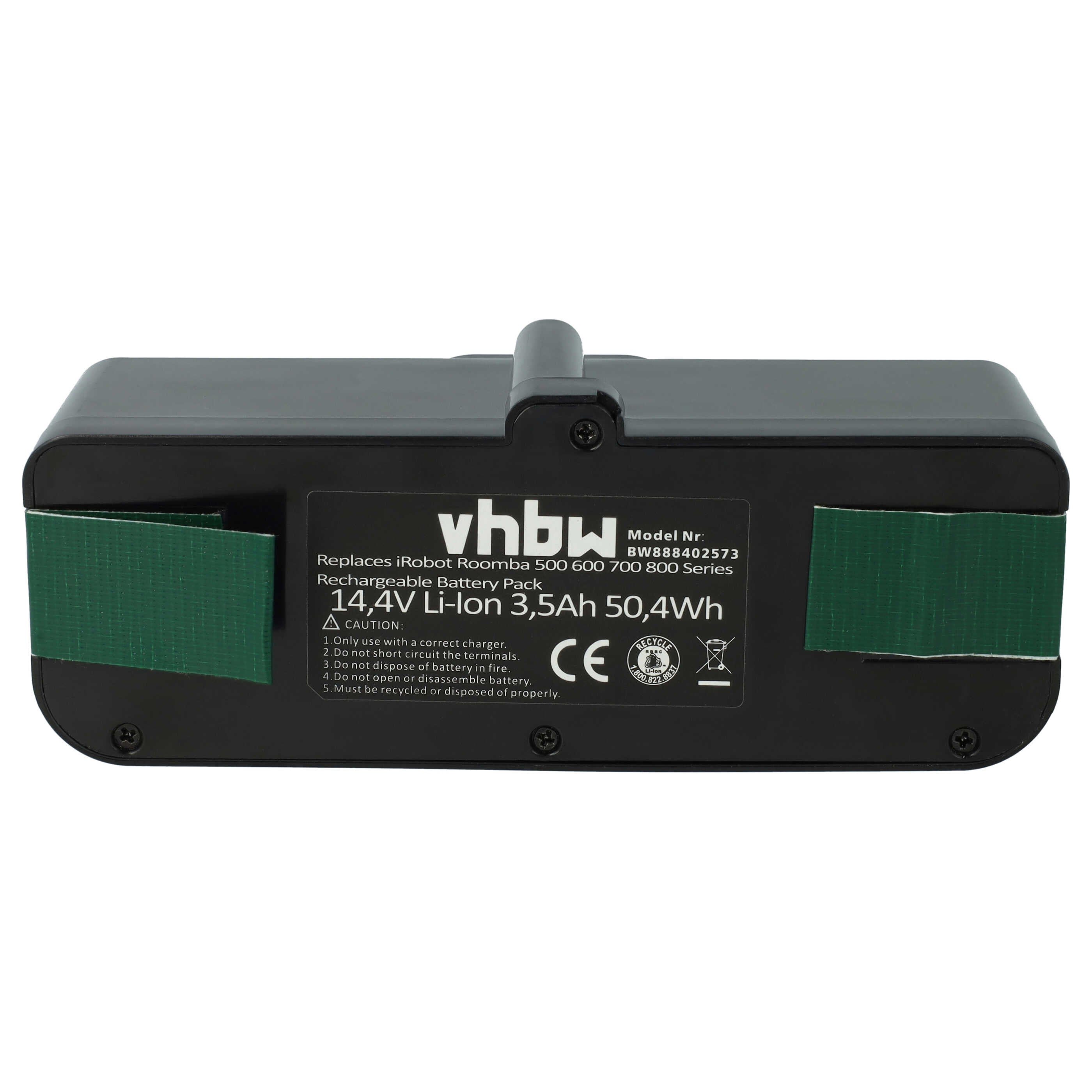 Vhbw Batteria Compatibile IRobot Roomba 581, 580, 614, 605, 611 E Molti Altri - 4000mAh, 14,4V, Li-Ion, Nero