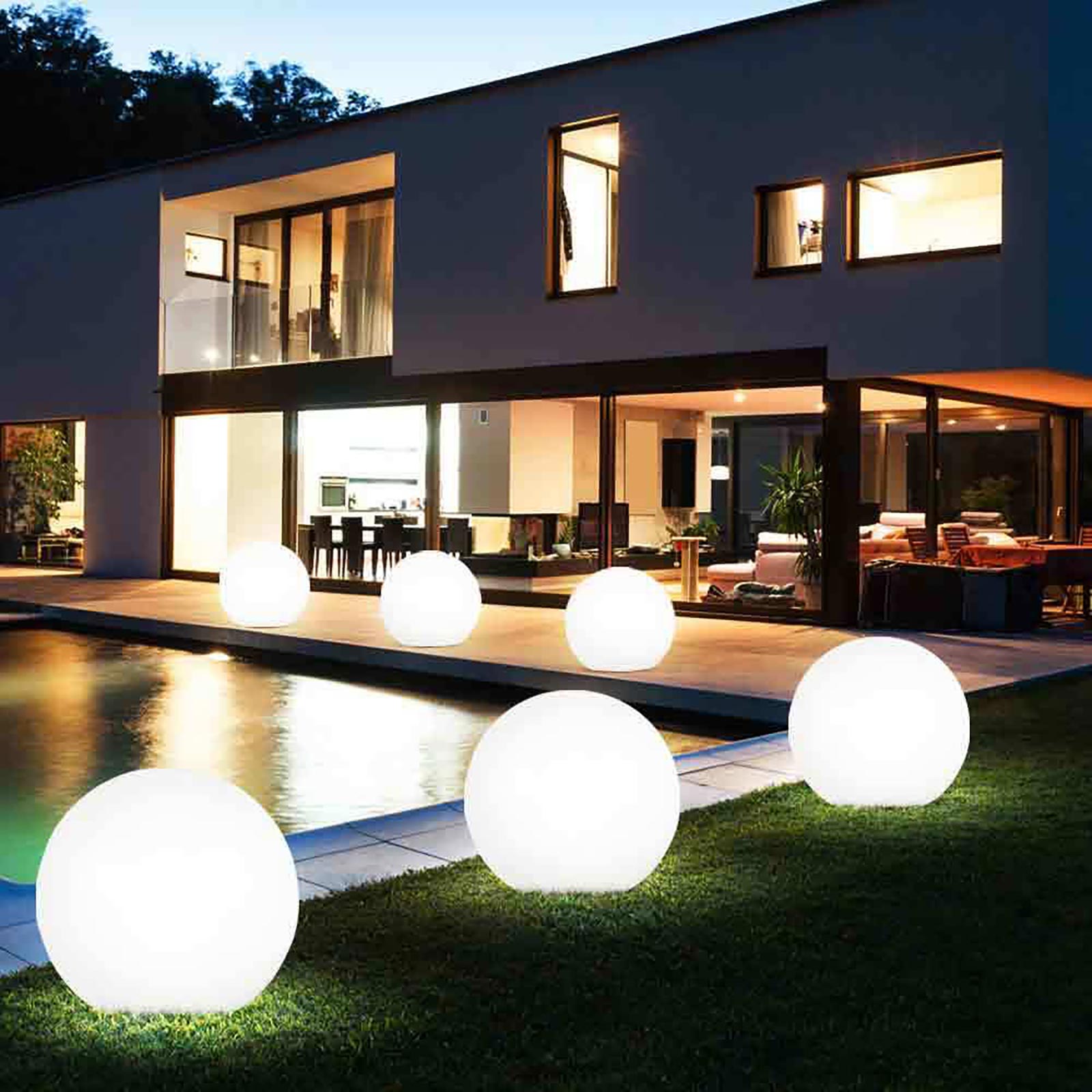 Candeeiro de pé decorativo LED esfera luminosa E27 bola luminosa IP65 decoração jardim relvado sala evento piscina 30CM SEM LÂMPADA - 3