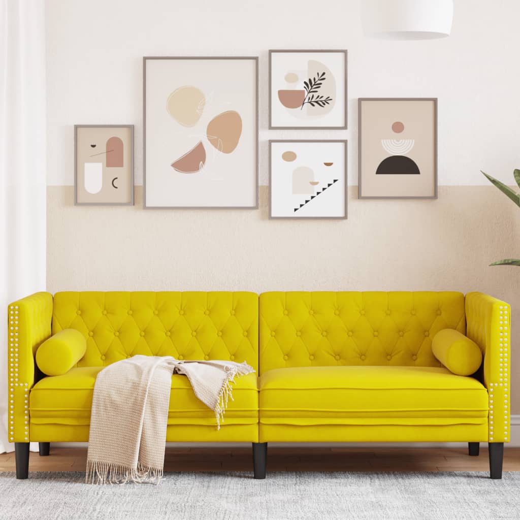 Grande poltrona Chesterfield in velluto color talpa - Grandi magazzini shop