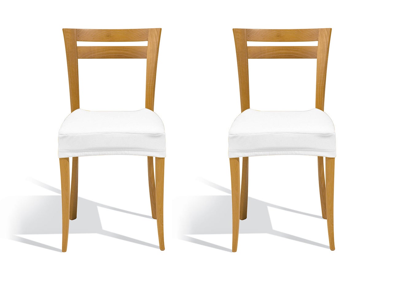 Coppia Copriseduta Per Sedie Tessuto Antimacchia Tinta Unita Mod