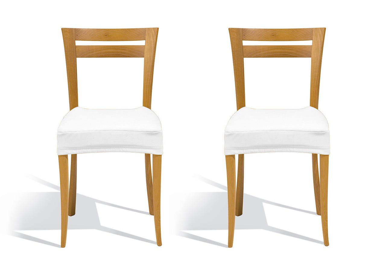 Coppia Copriseduta Per Sedie Tessuto Antimacchia Tinta Unita Mod