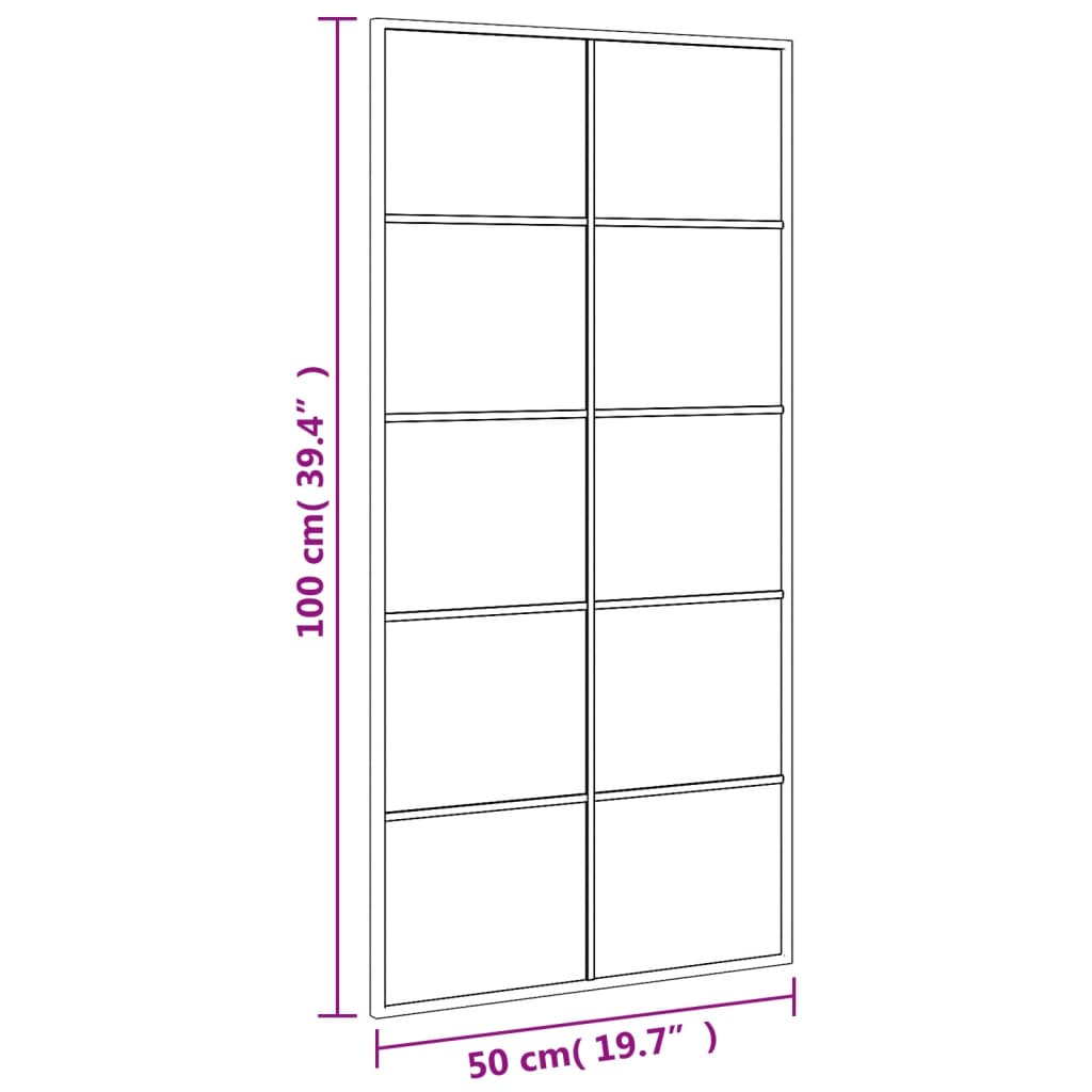 Maison Exclusive - Miroir mural noir 50x100 cm rectangulaire fer - 8