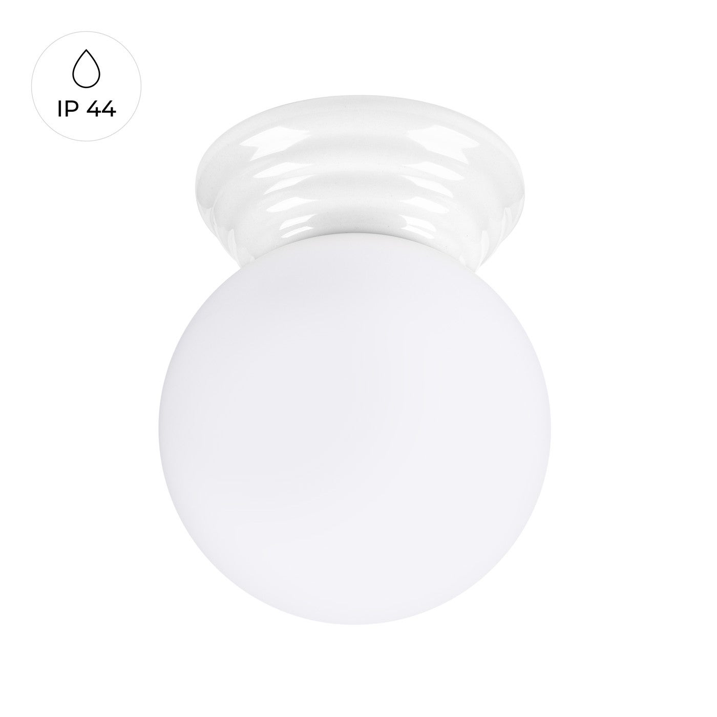 Lampa sufitowa ceramiczna szkliwiona ZORI biała 1xG9x8W ceramika / gips wym:12x12x16cm IP44 Sollux Lighting