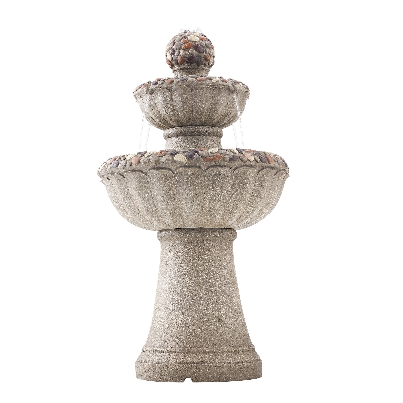Fontaine Extérieure VEVOR Jardin, Hauteur 93 cm, Cascade Moderne 2 Niveaux, Fontaine en Fibre Verre et Résine, avec Pompe Eau, pour Jardins, Terrasses - 9