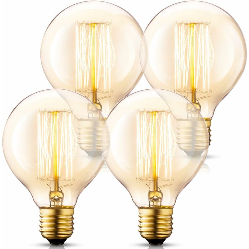 Sztuki żarówek żarowych Zestaw żarówek Globe Vintage Edison Szkło Bursztynowe Wootly Retro Vintage Old Fashioned Przemysłowe Ściemnialne