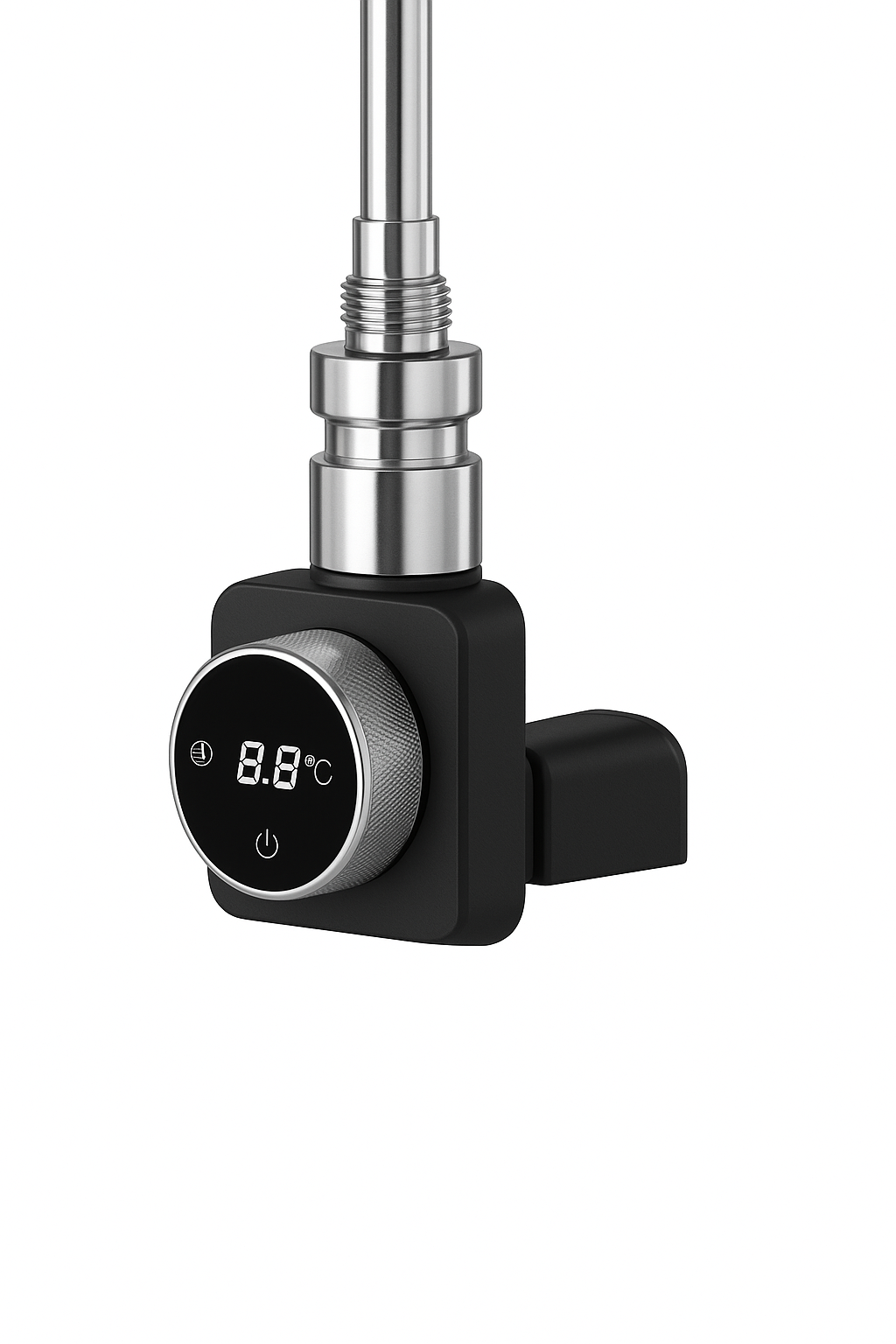 Grzałka elektryczna do grzejnika łazienkowego PREMIO 600W czarna z maskownicą LUXRAD