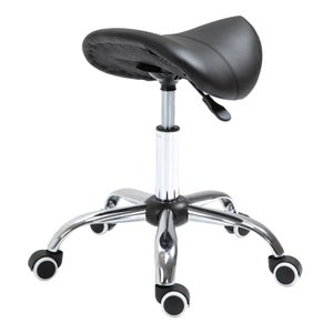 Kamulouk Sgabello Girevole Con Ruote 360° – Regolabile In Altezza (35-53 Cm), Seduta In Ecopelle Morbida, Beige, Carico 120 Kg