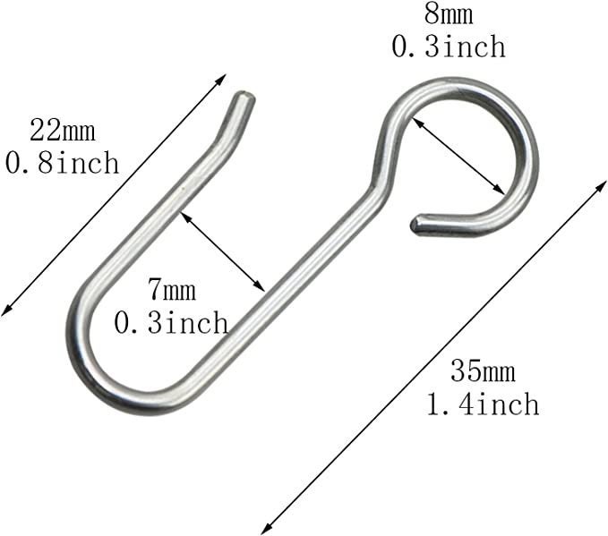 Haczyki do zasłon, 40 sztuk, haki do karniszy, wytrzymałe haki cynkowe do zasłon, do zasłon drzwiowych itp. (35 x 15 mm) - 5