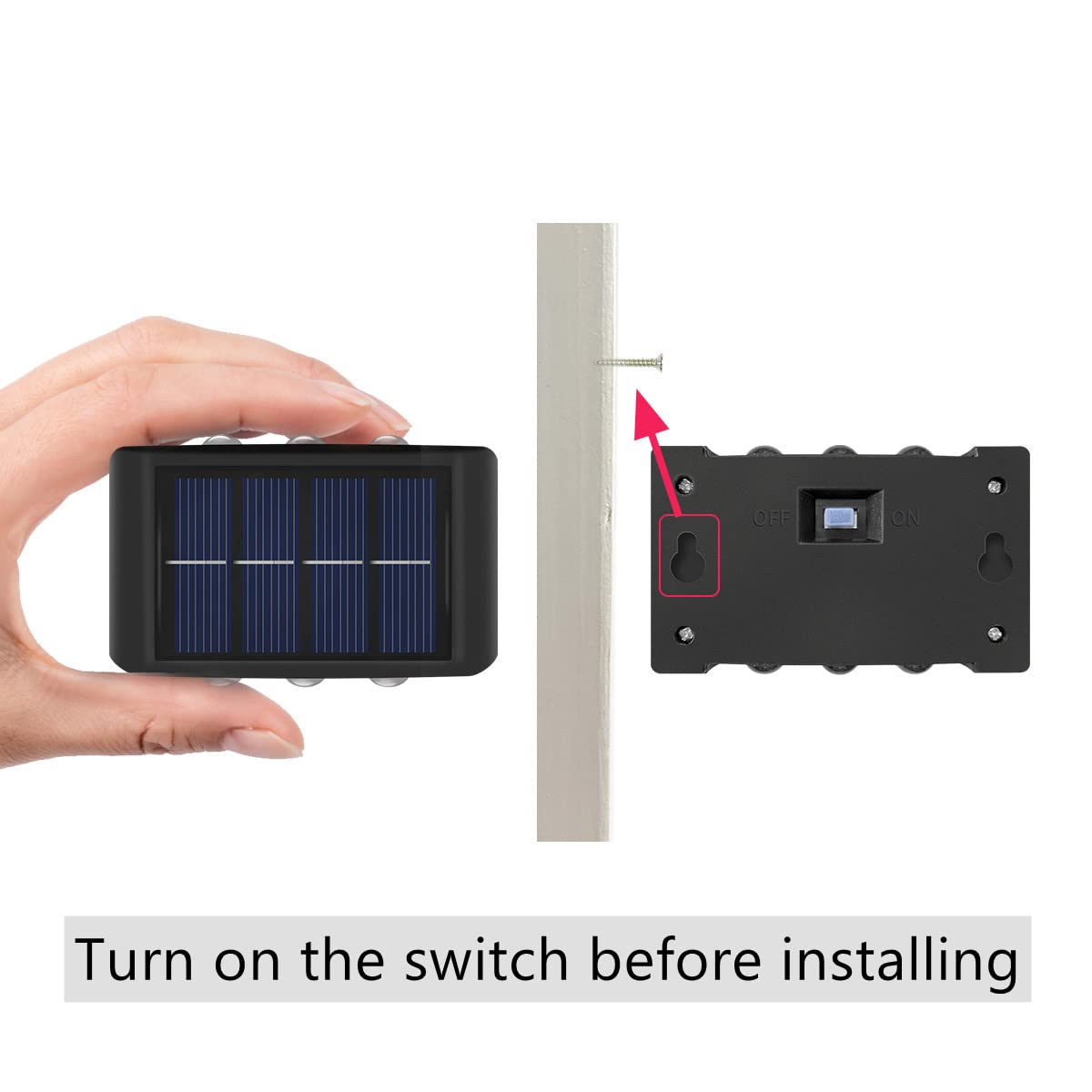 Luminárias de Cerca Solares LED para Exterior, Luminárias de Degrau Solares, Iluminação de Deck, Pátio, Luz Branca Quente de 3000K (Pacote com 2) - 6