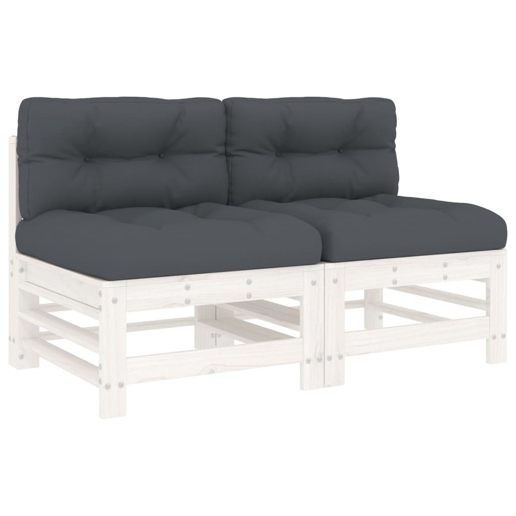 Sofás centrales con cojines 2 uds   sofá de salón   sofá de descanso madera maciza de pino blanco cfw47041