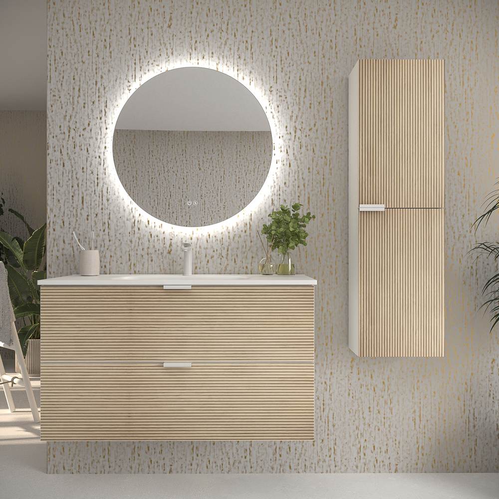 Mueble de baño con lavabo ADAM Gris 2 cajones 70x45cm | Leroy Merlin
