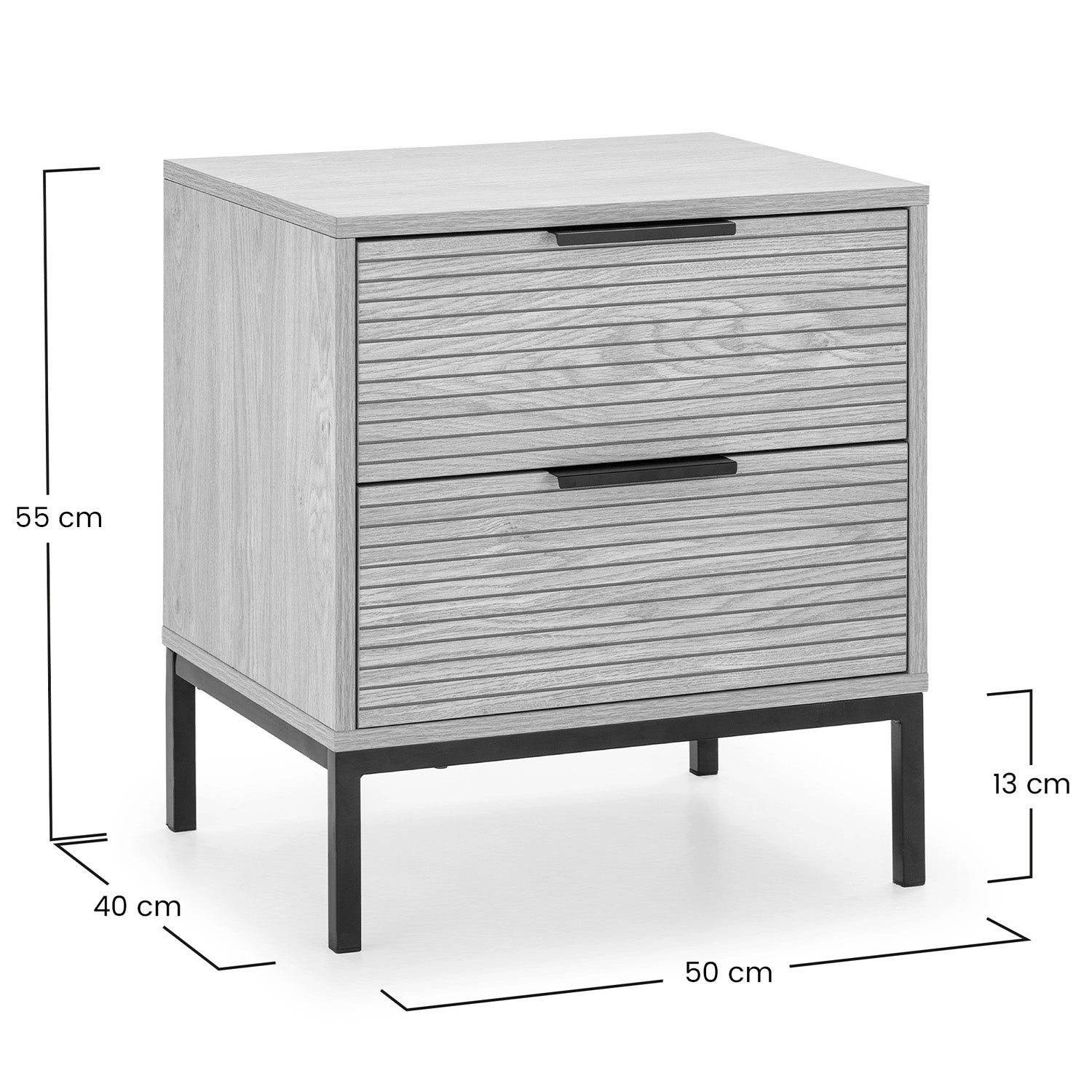 Mesita de noche Mónica 2 cajones color Roble - 7