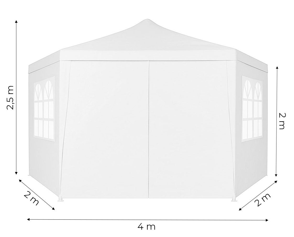 Namiot pawilon ogrodowy handlowy 2x2x2 m z oknami biały MultiGarden - 8