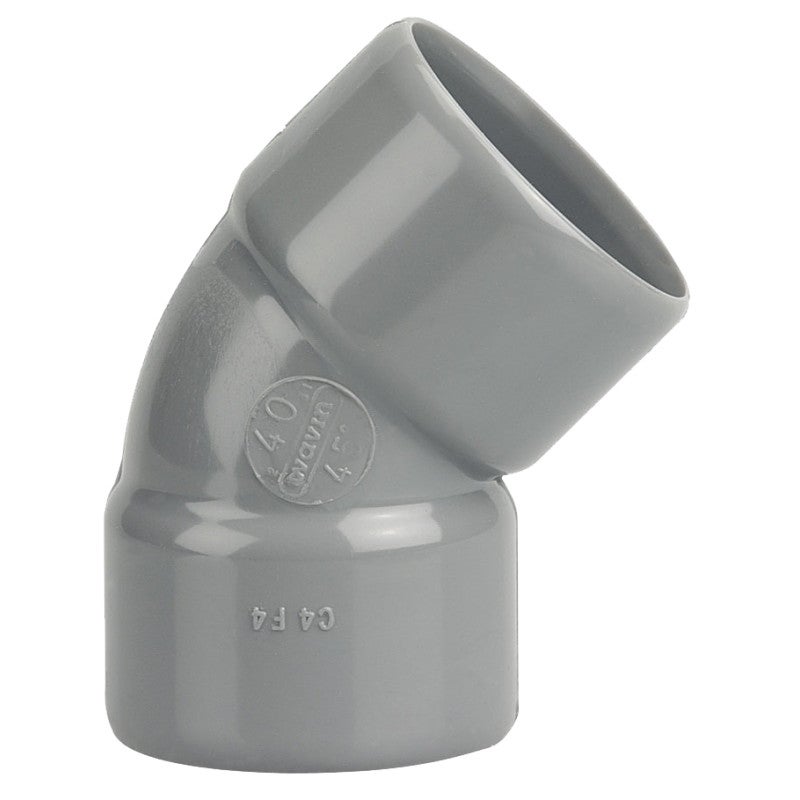 Coude PVC double Femelle 45° D40 WAVIN 3026067 | Leroy Merlin