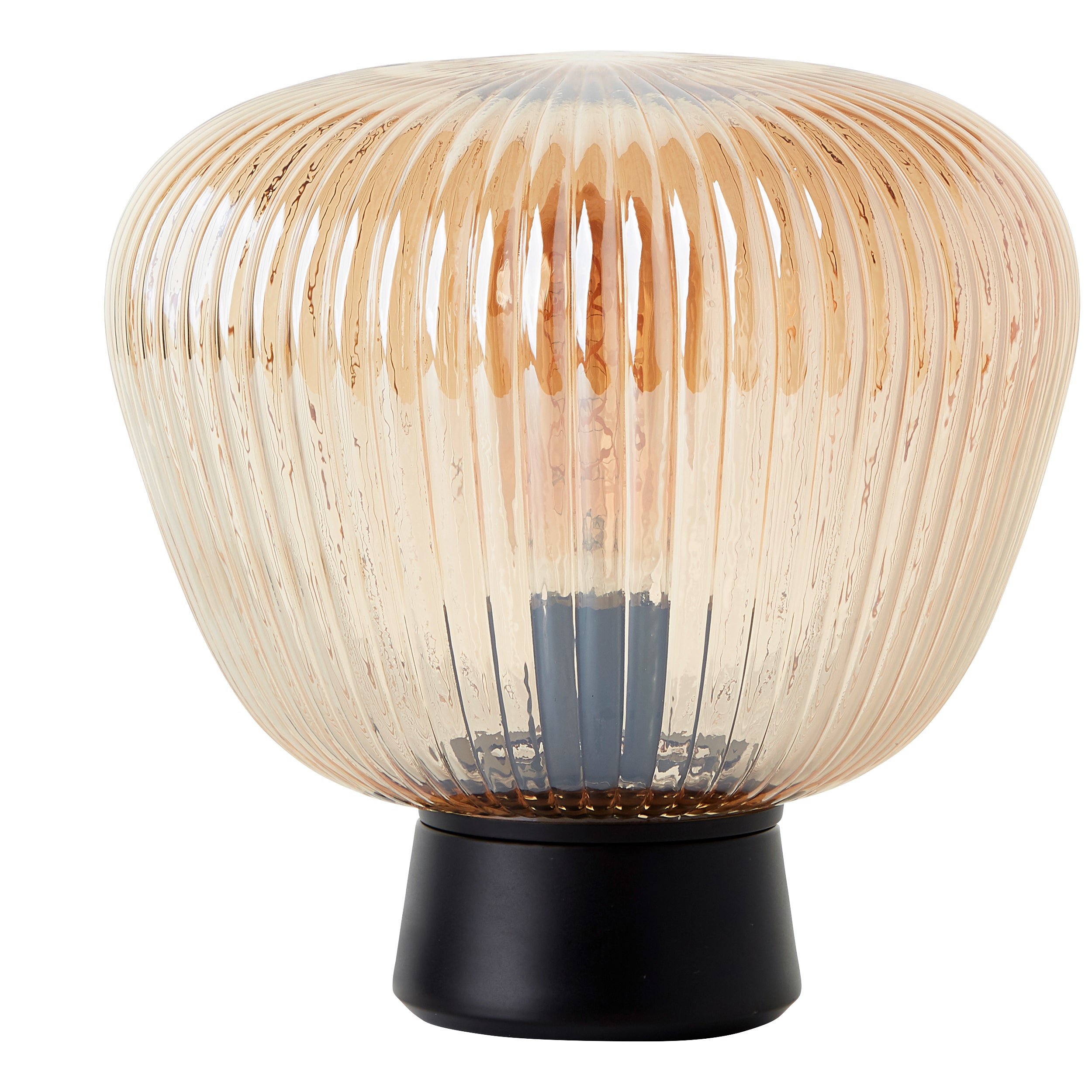 Brilliant lampa stołowa Kaizen 24,5cm bursztynowy/czarny matowy metal/brązowy plastik 1x A60, E27, 40 W - 2