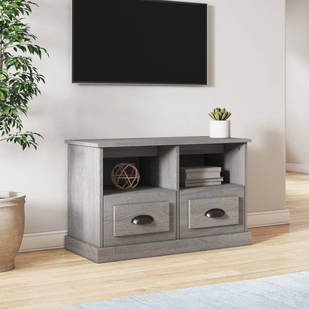 Meuble TV sonoma gris 80x35x50 bois d'ingénierie - 2