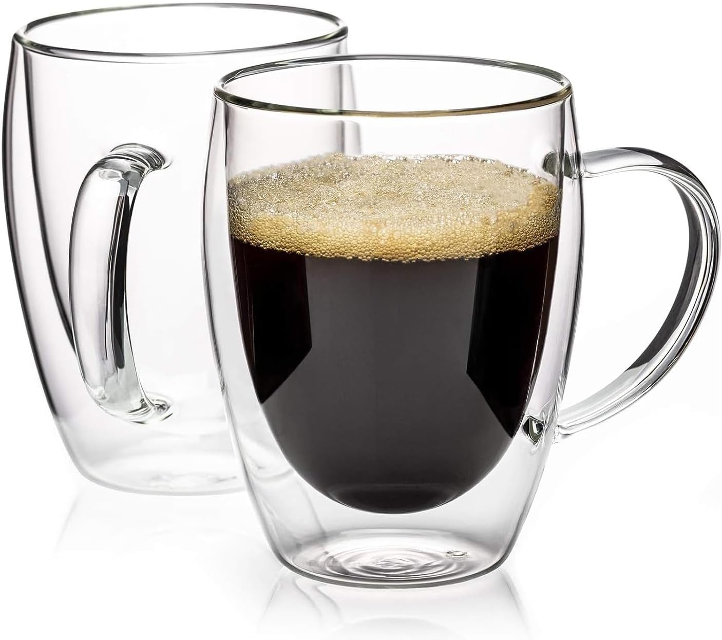 Tazze da caffè in vetro trasparente a doppia parete di 4