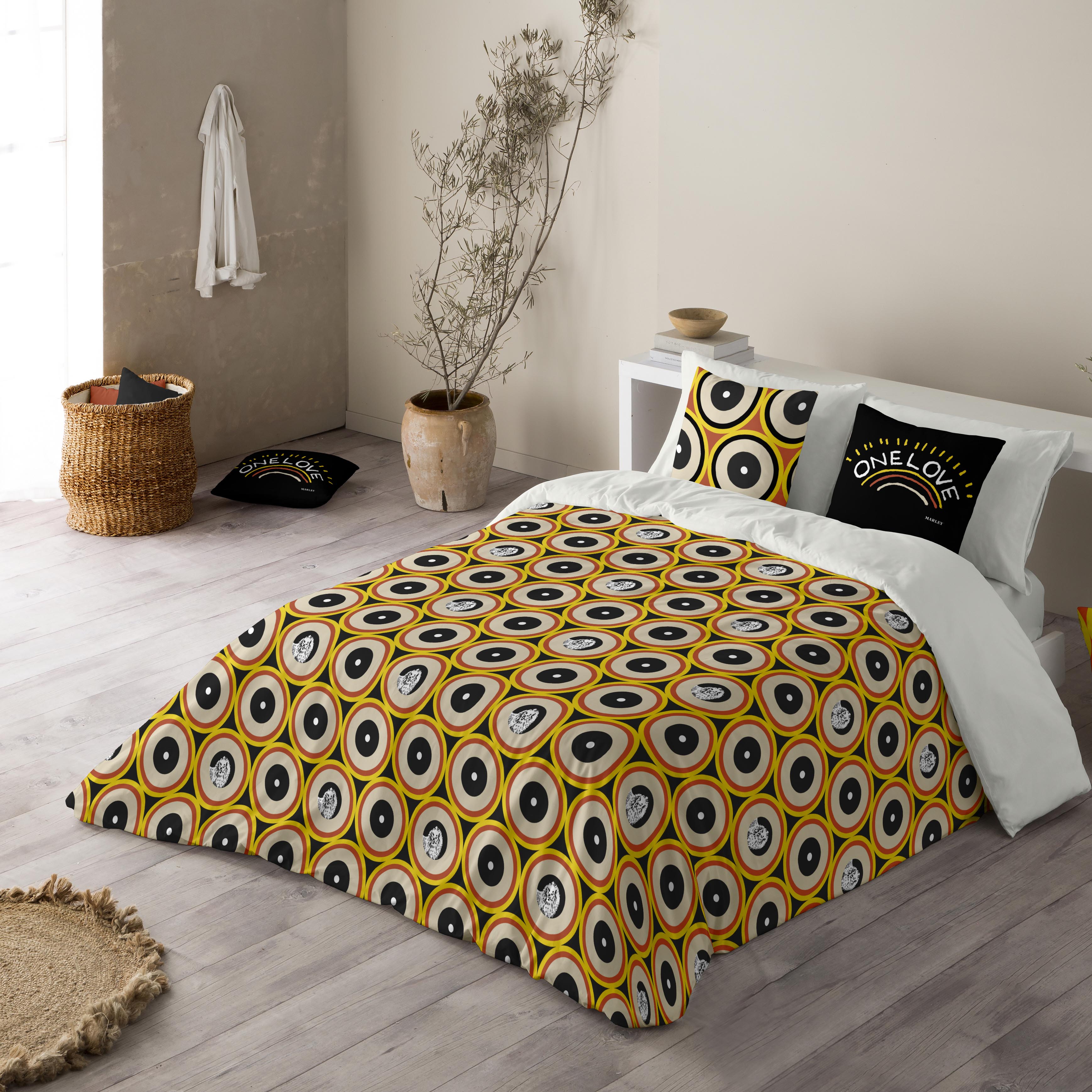 Marley - funda nórdica estampada cama 150 - algodón extra suave - fabricado en españa - retro