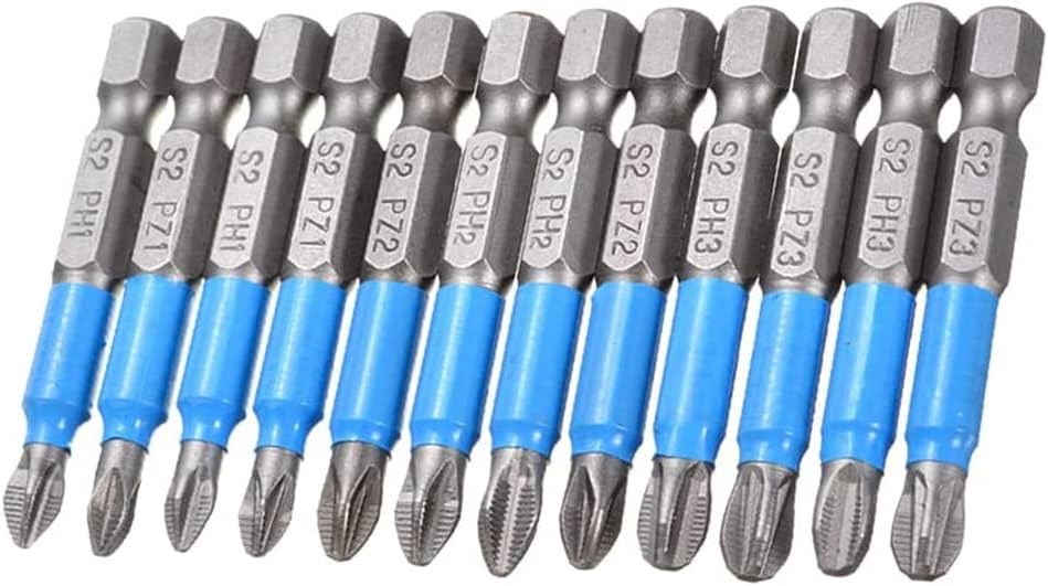 Zestaw 12 magnetycznych końcówek wkrętakowych Phillips 50 mm do wiertarek.