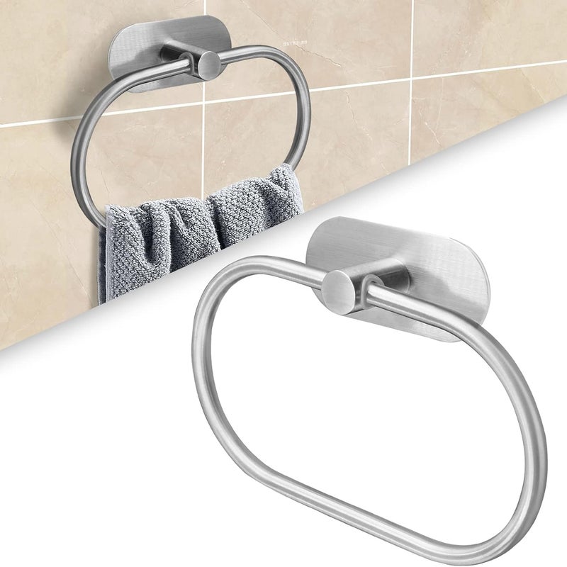 Nierdzewny, samoprzylepny uchwyt na ręczniki ze stali nierdzewnej do łazienki, ścienny uchwyt na ręczniki ze stali nierdzewnej 304, srebrny